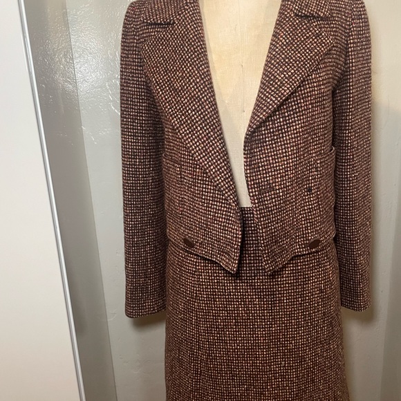 Chanel suit set fall 2001 , cropped jacked high waist shirt size 34 tweed - Picture 7 of 17